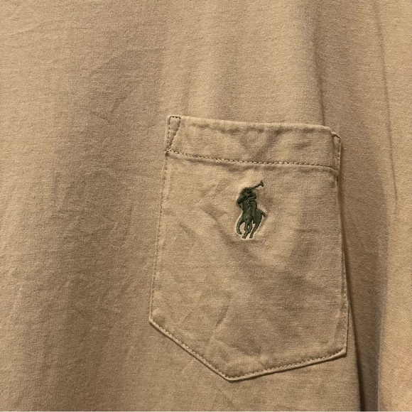Polo Ralph Lauren Men’s Large Tan Short Sleeve Logo Tee Casual Classic Style - Picture 2 of 7